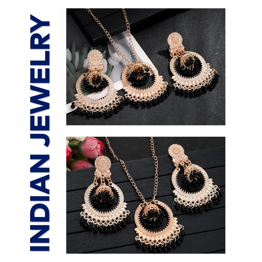 🐘 Indian Earrings and Necklace Set